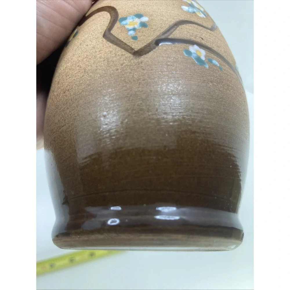 Vintage Hand-painted Flower Buds Pottery Vase‎ Japan 7 inch